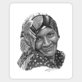 Elderly woman - Smile - Wisdom Sticker